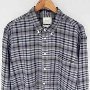 Billy Reid XL Gray Plaid Button Down Shirt Mens Long Sleeve Cotton Standard Fit
